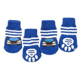 4 Pcs Blue Cars Knitted Dogs Socks Cat Socks Cute Pet Socks Dog Paw Protection for Puppy Indoor Wear 4 Pcs Blue Cars Knitted Dogs Socks Cat Socks Cute Pet Socks Dog Paw Protection for Puppy Indoor Wear